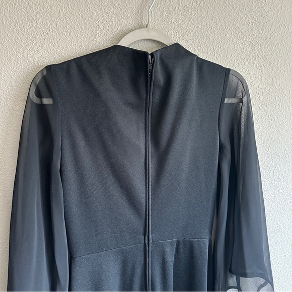 Vintage Montgomery Ward Retro Black and White Women's Maxi Dress - Picture 8 of 11